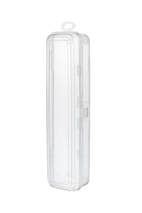 Hermia Organizador de Maquillaje Transparente de Plástico con Compartimentos, 7 x 24 x 4.5 cm